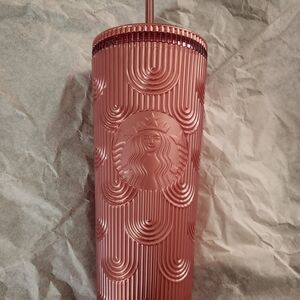 Starbucks Rose Tumbler with Textured Design